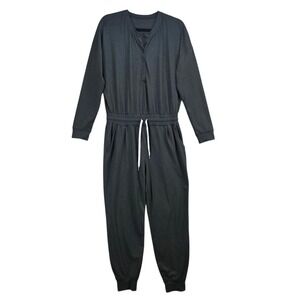 Vuori Womens Long Sleeve Henley Luxe Jumpsuit Casual Loungewear Athletic